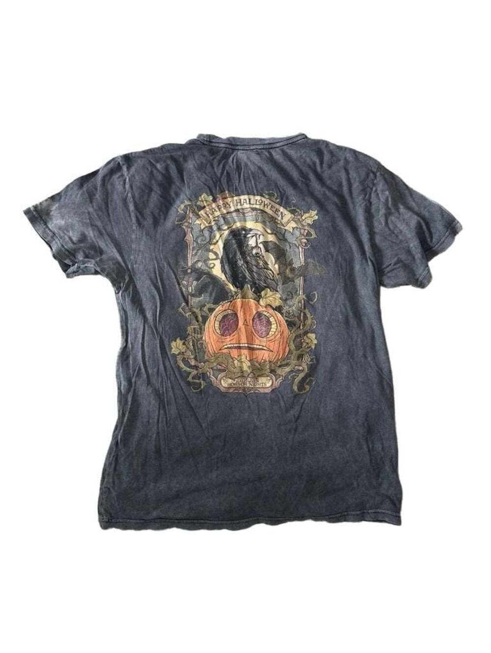 Universal Studios Halloween Horror Nights 2023 Coffin Graphic Acid Wash T-Shirt